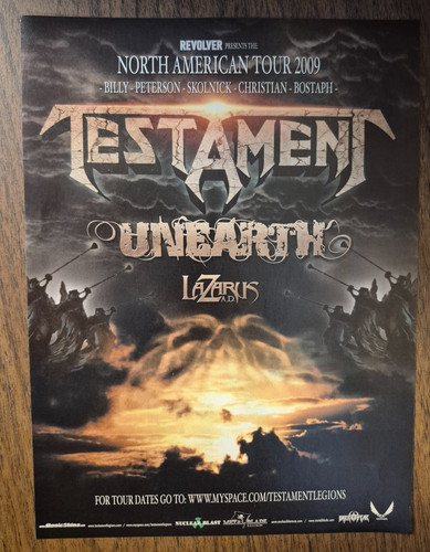Testament north american tour - testament,