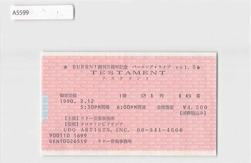 Biglietto concerto testament - biglietto,